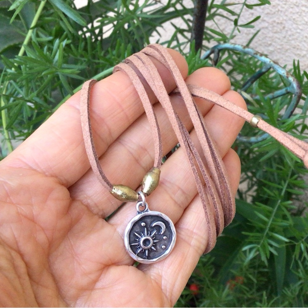 Suede Cord Sundance Charm Necklace - Picture 4 of 12